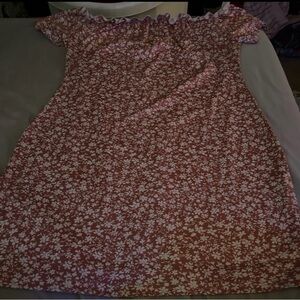 SHEIN Floral Mini Dress in Red and White